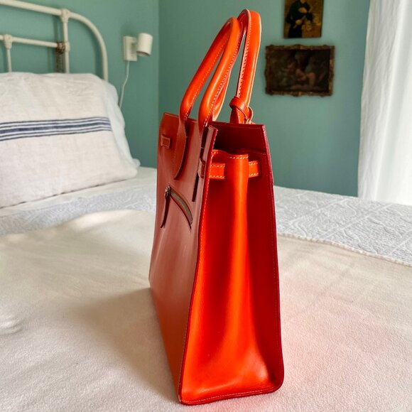 VINTAGE CLASSIC ORIGINAL DOONEY & BOURKE ALTO TASSEL HANDBAG ORANGE - Picture 3 of 7